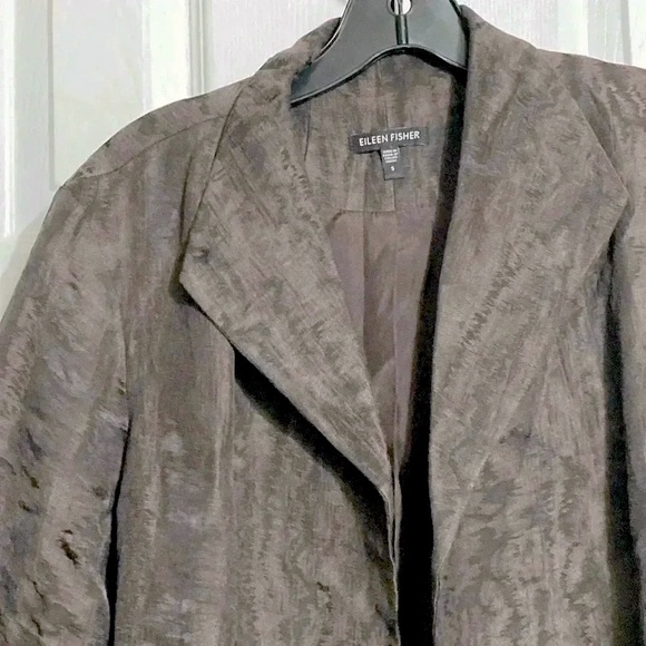 Eileen Fisher brown ramie cotton silk lined blazer jacket size SMALL - Picture 12 of 12